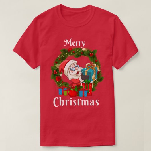 Sinterklaas krans Vrolijk Kerstfeest T-shirt (Design voorkant)