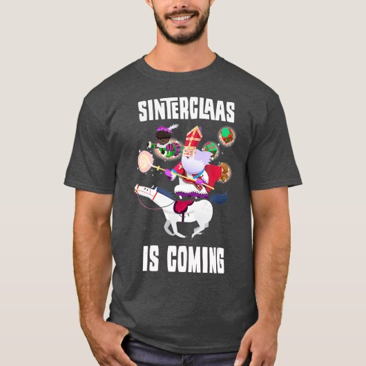 Sinterklaas krijgt een leuk kerstcadeau t-shirt (Voorkant)