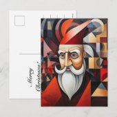 Sinterklaas kubisme feestdagenkaart (Voorkant / Achterkant)