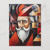 Sinterklaas kubisme feestdagenkaart (Voorkant)
