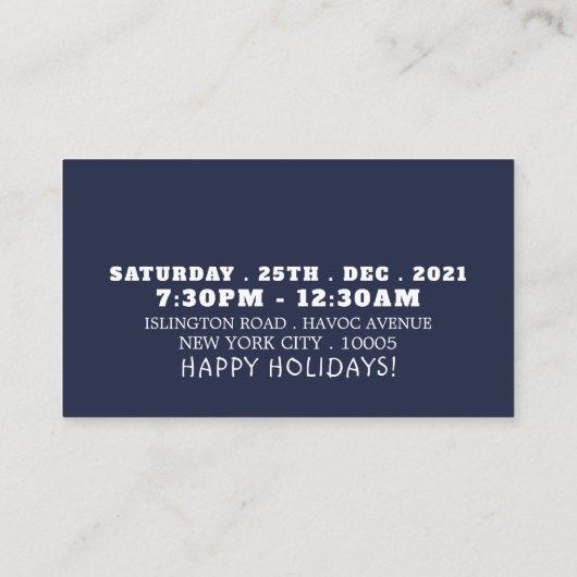 Sinterklaas' kus op Broadway, Kerstfeest ticket Informatiekaartje (Achterkant)