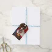 Sinterklaas lachend en zwaaiend cadeaulabel (Met Touw)