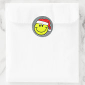 Sinterklaas Lachend Gezicht Emoji Ronde Sticker (Tas)