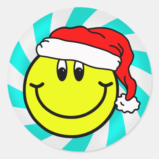 Sinterklaas Lachend Gezicht Emoji Ronde Sticker (Voorkant)
