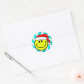 Sinterklaas Lachend Gezicht Emoji Ronde Sticker (Envelop)