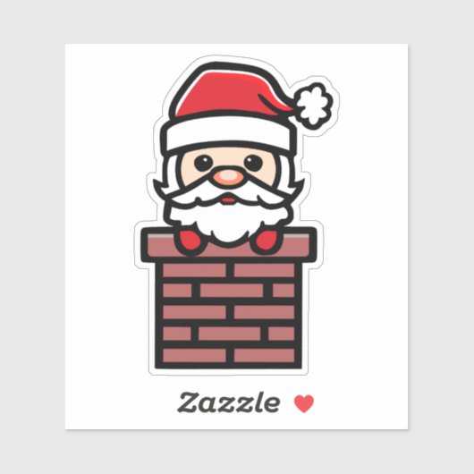 Sinterklaas langs de schoorsteen Cartoon Sticker (Vel)