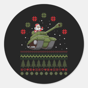 Sinterklaas lelijk kerstthema grafische militaire ronde sticker
