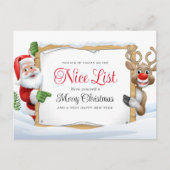 Sinterklaas leuke lijst en een rode neus rendier X Feestdagenkaart (Voorkant)