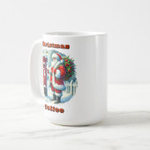 Sinterklaas levert brieven in een besneeuwde omgev koffiemok (Voorkant links)