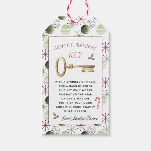 Sinterklaas' Magische Kerst Sleutelhanger Cadeaulabel (Voorkant)