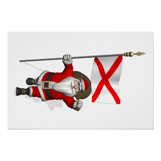 Sinterklaas met aftekening van Alabama Poster (Voorkant)