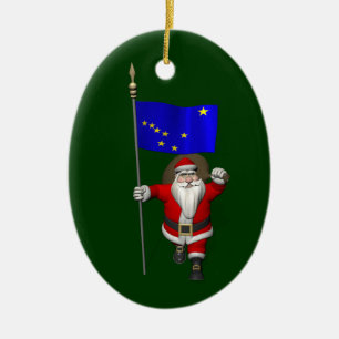 Sinterklaas met aftekening van Alaska Keramisch Ornament