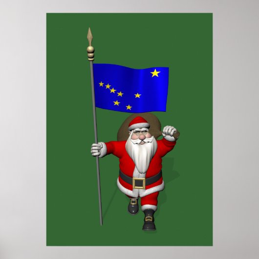 Sinterklaas met aftekening van Alaska Poster (Voorkant)