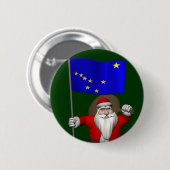 Sinterklaas met aftekening van Alaska Ronde Button 5,7 Cm (Voorkant /achterkant)