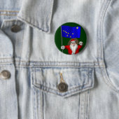 Sinterklaas met aftekening van Alaska Ronde Button 5,7 Cm (In situ)