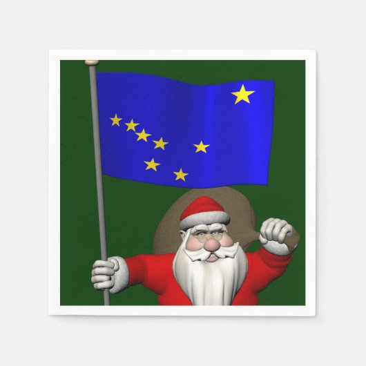 Sinterklaas met aftekening van Alaska Servetten (Voorkant)