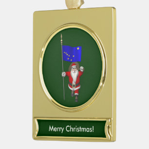 Sinterklaas met aftekening van Alaska Verguld Banner Ornament
