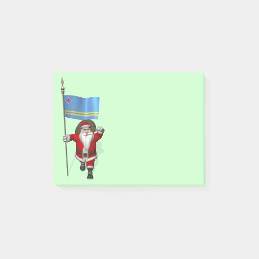 Sinterklaas met aftekening van Aruba Post-it® Notes (Voorkant)