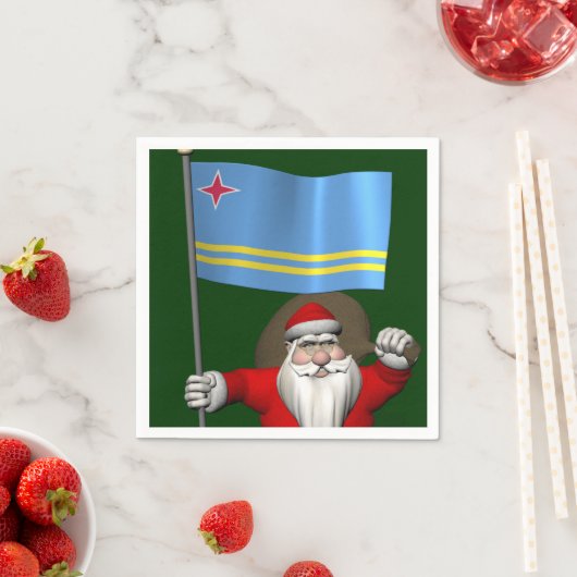 Sinterklaas met aftekening van Aruba Servetten (Insitu)