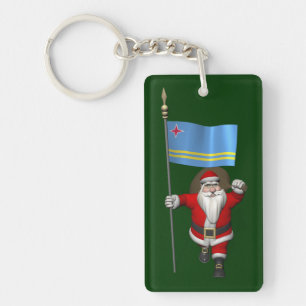 Sinterklaas met aftekening van Aruba Sleutelhanger