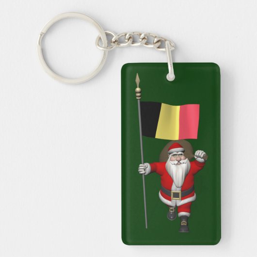 Sinterklaas met aftekening van België Sleutelhanger (Voorkant)