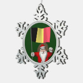 Sinterklaas met aftekening van België Tin Sneeuwvlok Ornament (Rechts)