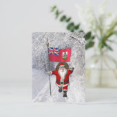 Sinterklaas met aftekening van Bermuda Feestdagenkaart (Staand voorkant)