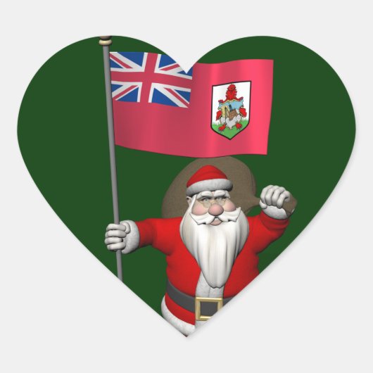 Sinterklaas met aftekening van Bermuda Hart Sticker (Voorkant)