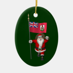 Sinterklaas met aftekening van Bermuda Keramisch Ornament