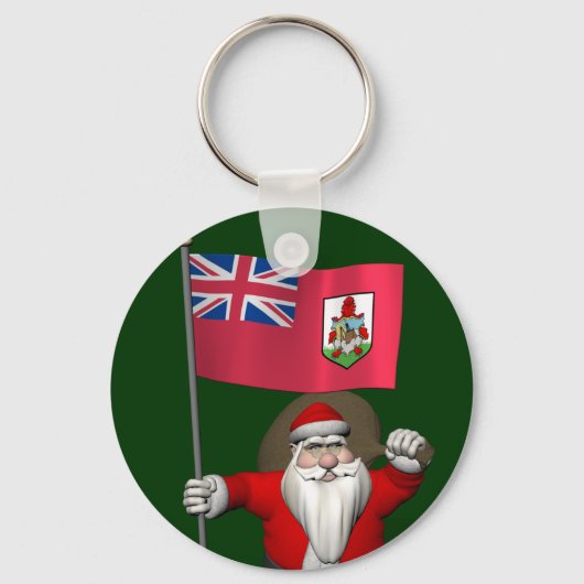 Sinterklaas met aftekening van Bermuda Sleutelhanger (Voorkant)