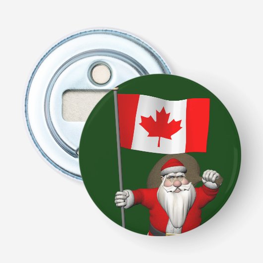 Sinterklaas met aftekening van Canada Button Flesopener (Voorkant)