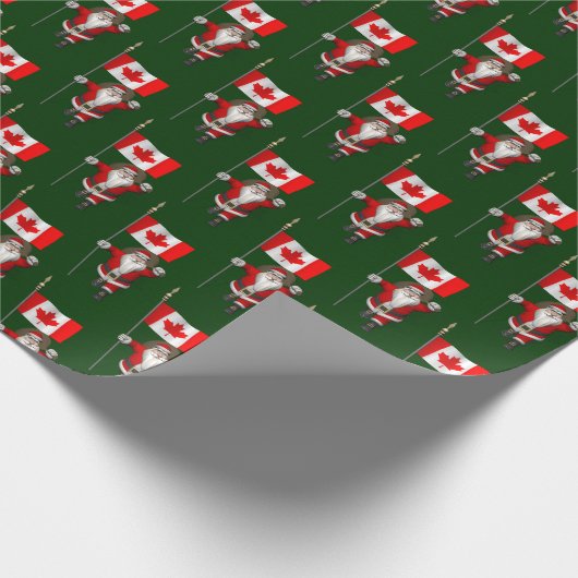 Sinterklaas met aftekening van Canada Cadeaupapier (Hoek)