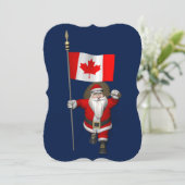 Sinterklaas met aftekening van Canada Feestdagenkaart (Staand voorkant)