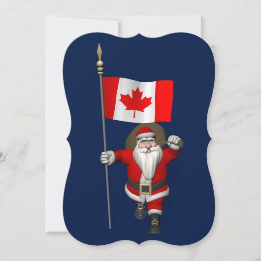 Sinterklaas met aftekening van Canada Feestdagenkaart (Voorkant)