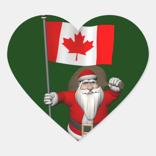 Sinterklaas met aftekening van Canada Hart Sticker (Voorkant)
