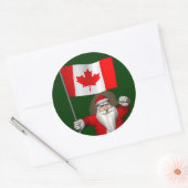 Sinterklaas met aftekening van Canada Ronde Sticker (Envelop)