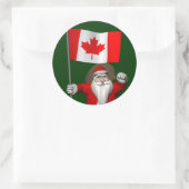 Sinterklaas met aftekening van Canada Ronde Sticker (Tas)