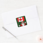 Sinterklaas met aftekening van Canada Vierkante Sticker (Envelop)