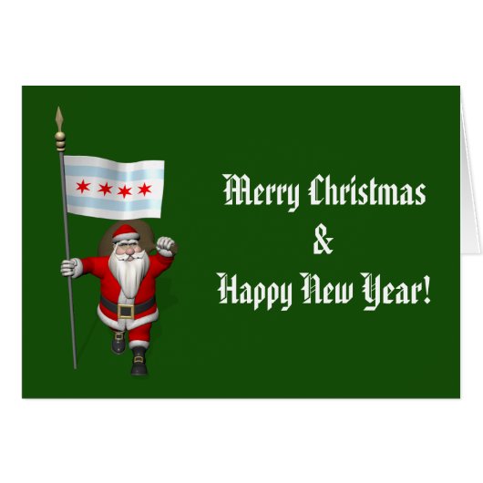 Sinterklaas met aftekening van Chicago (Voorkant Horizontaal)