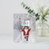 Sinterklaas met aftekening van Chicago Feestdagenkaart (Staand voorkant)