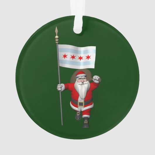 Sinterklaas met aftekening van Chicago Ornament (achterkant)