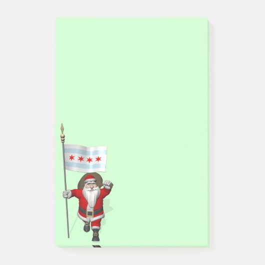 Sinterklaas met aftekening van Chicago Post-it® Notes (Voorkant)