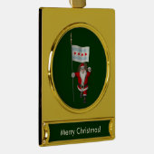 Sinterklaas met aftekening van Chicago Verguld Banner Ornament (Rechts)