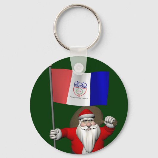 Sinterklaas met aftekening van Cleveland Sleutelhanger (Voorkant)