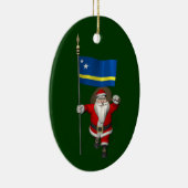 Sinterklaas met aftekening van Curaçao Keramisch Ornament (Rechts)