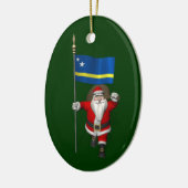 Sinterklaas met aftekening van Curaçao Keramisch Ornament (Links)