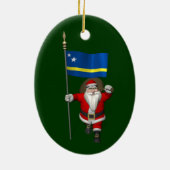 Sinterklaas met aftekening van Curaçao Keramisch Ornament (Achterkant)