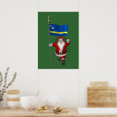 Sinterklaas met aftekening van Curaçao Poster (Keuken)