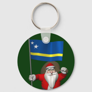 Sinterklaas met aftekening van Curaçao Sleutelhanger