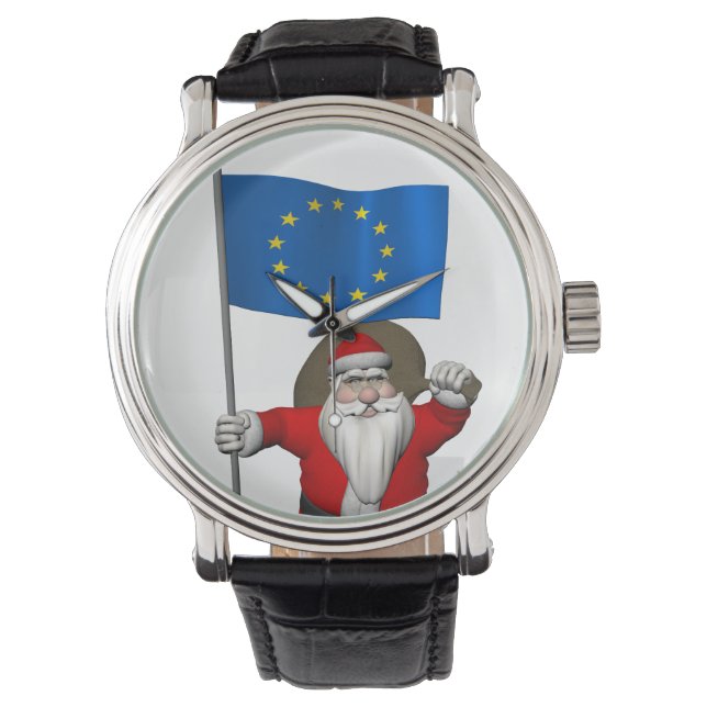 Sinterklaas met aftekening van de Europese Unie Horloge (Voorkant)
